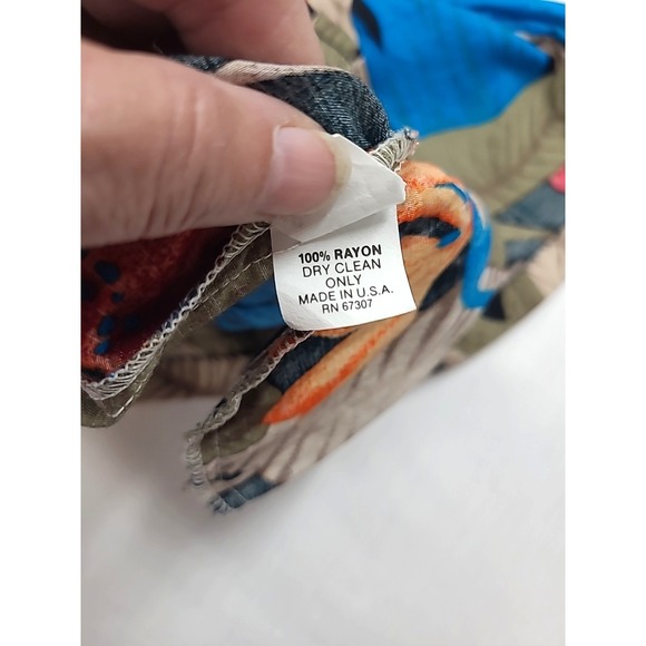 Vintage Womens Skirt Sz 14 Pleated A Line Pockets Hawaiian Beach Resort Cruise - Picture 7 of 11